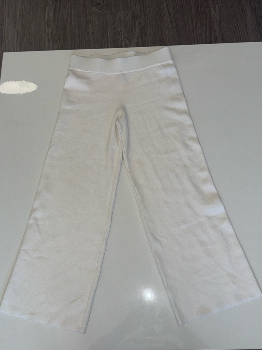 RACHEL Rachel Roy Kids White Wide-Leg Knit Joggers